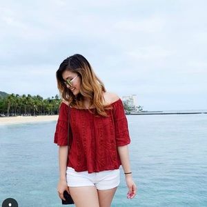 Red Off-the-Shoulder Top